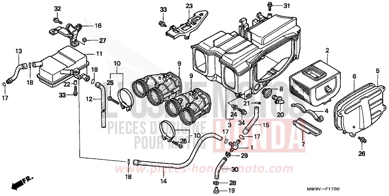 AIR CLEANER for CB Seven Fifty CANDY BLAZE ORANGE (YR196) from 1999